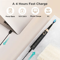 Sonic Rechargeable Electric Toothbrush with 8 Brush Heads