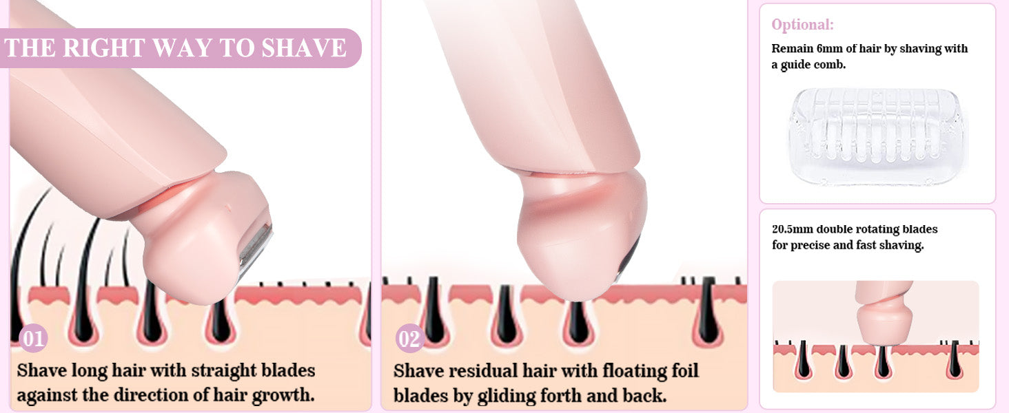 2-in-1 Painless Electric Shaver for Women - 10