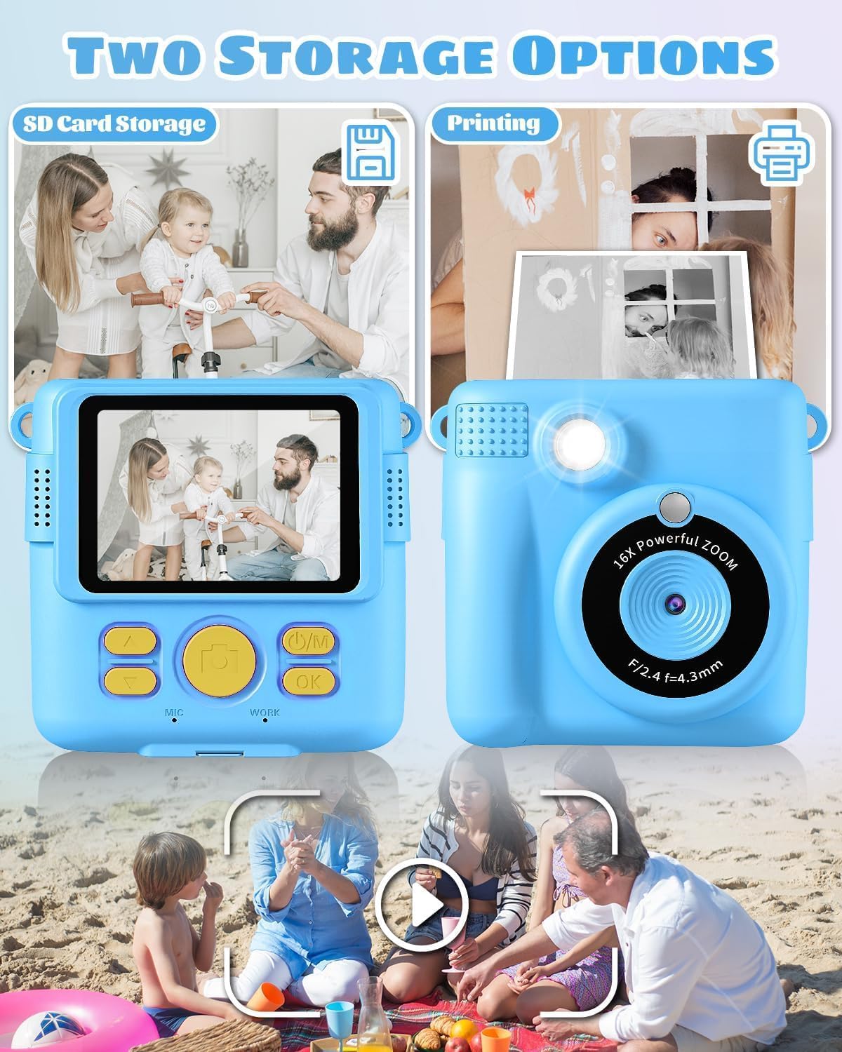 Instant Print Camera for Kids - 8