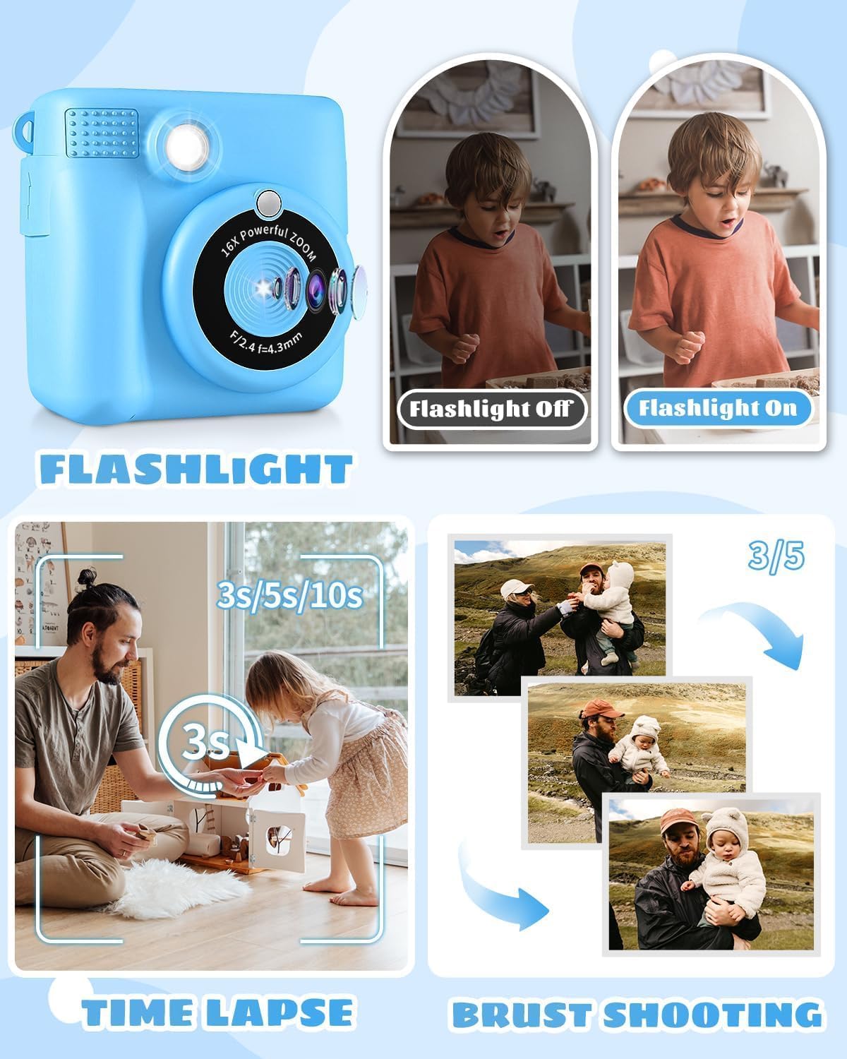 Instant Print Camera for Kids - 10