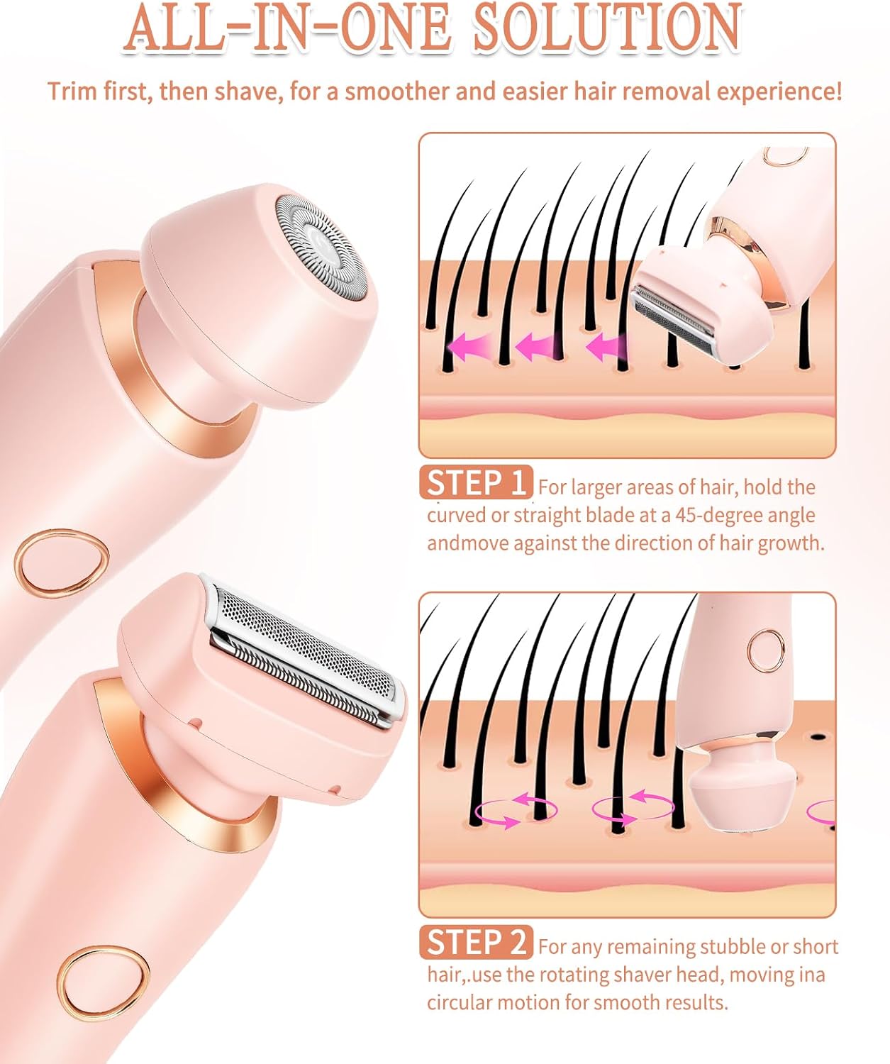 2-in-1 Painless Electric Body and Facial Hair Remover - 11