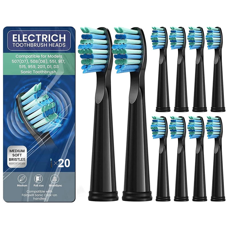 Replacement Sonic Electric Toothbrush Heads - 10 Pack - 21