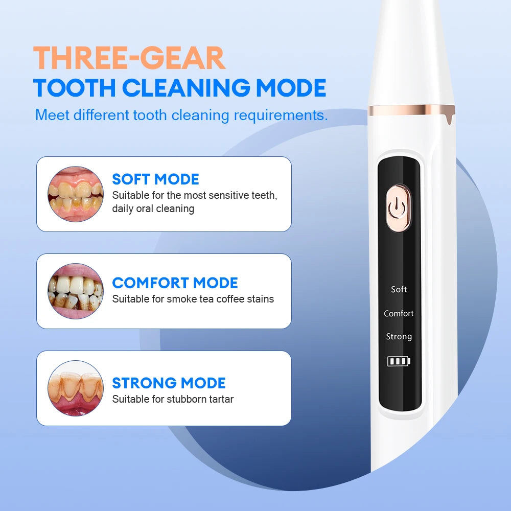 Electric Ultrasonic Teeth Tartar and Plaque Remover - 11
