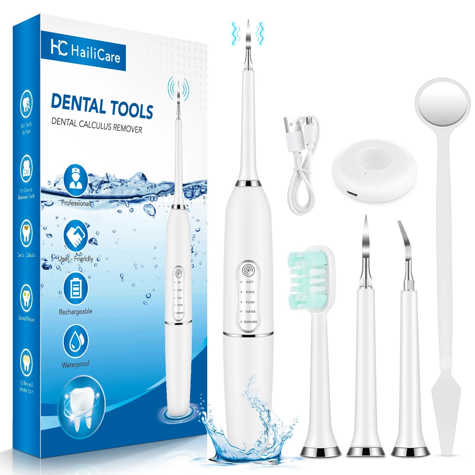 Portable Sonic Teeth Tartar Remover and Whitening Tool - 20