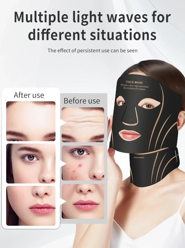 7-Color LED Light Therapy Face and Neck Rejuvenation Mask - 11