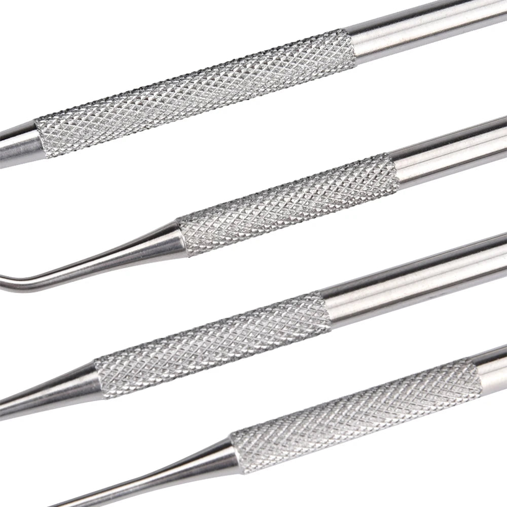 Professional 4-Piece Stainless Steel Dental Hygiene Cleaning Kit - 14