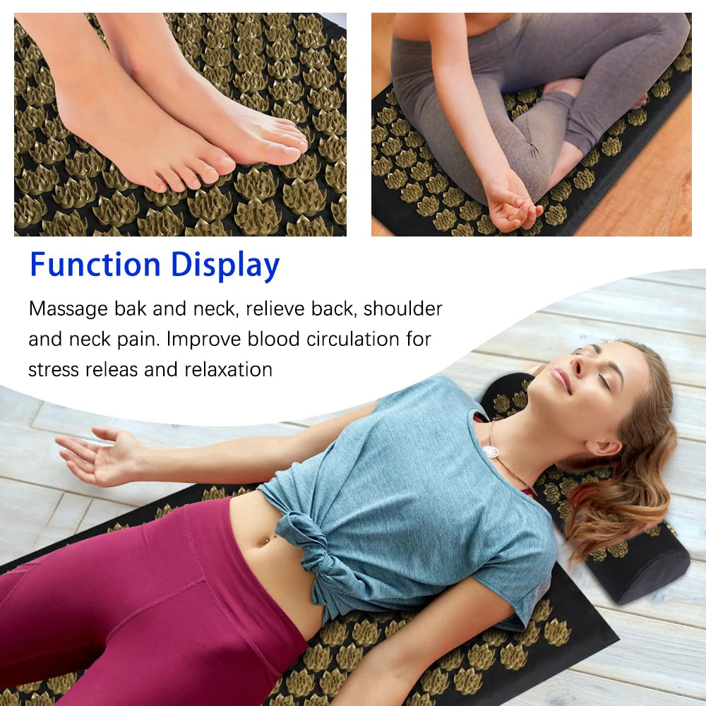 Acupressure Mat and Pillow Set for Muscle Pain Relief - 6