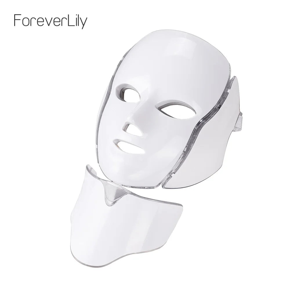 7-Color LED Facial and Neck Light Therapy Mask - 15