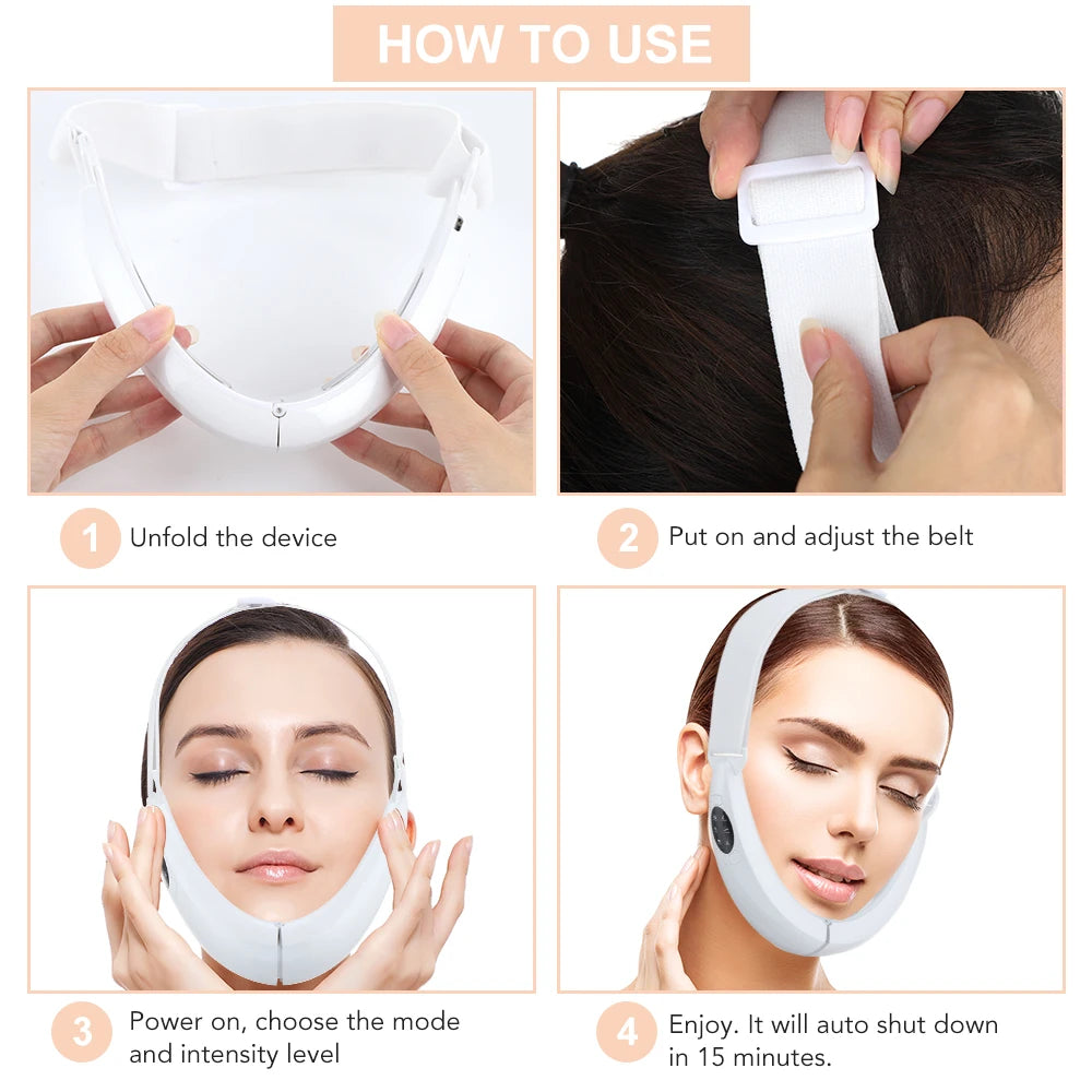 LED Photon Therapy V-Line Face Lifting Massager - 12