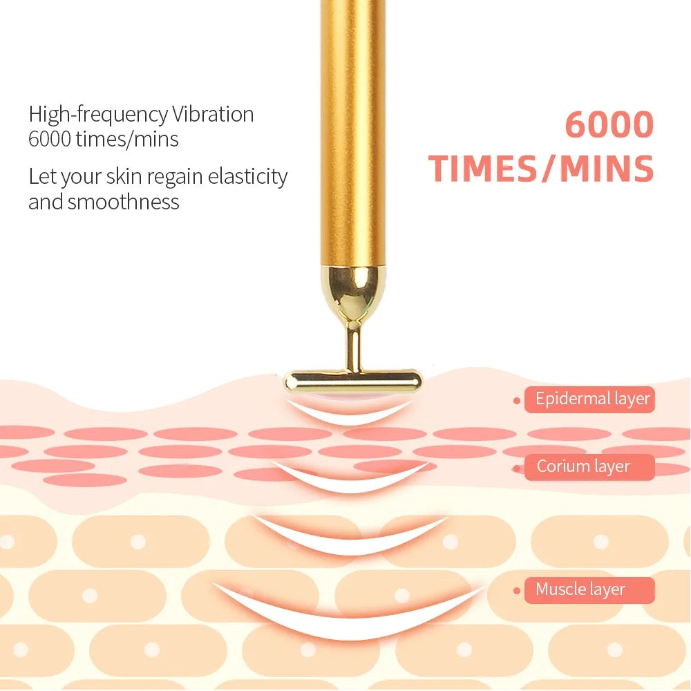 24k Gold Vibrating Facial Slimming and Firming Beauty Bar - 10
