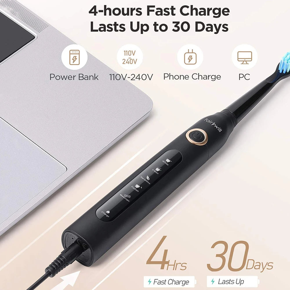 Sonic Electric Toothbrush with 5 Cleaning Modes and Travel Case - 3