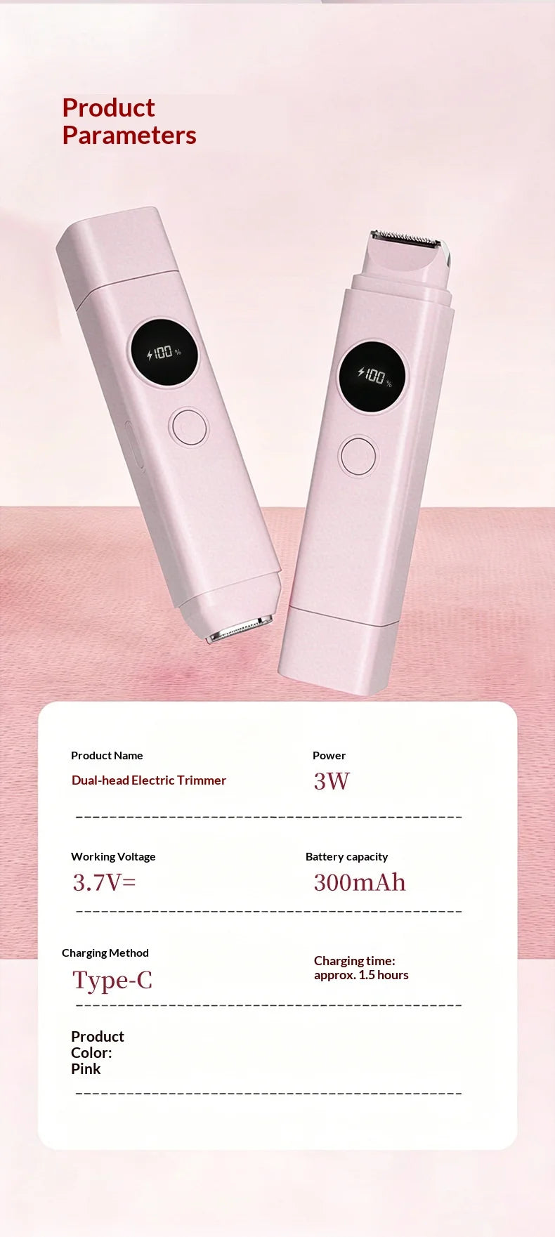 2-in-1 Painless Electric Hair Remover for Face and Body - 22