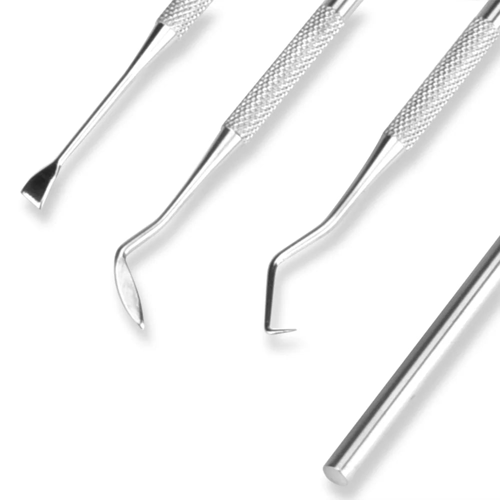 Professional 4-Piece Stainless Steel Dental Hygiene Cleaning Kit - 13