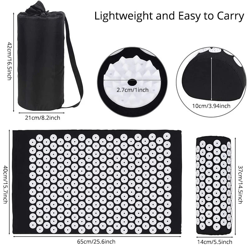 Acupressure Mat and Pillow Set for Back Pain Relief - 4