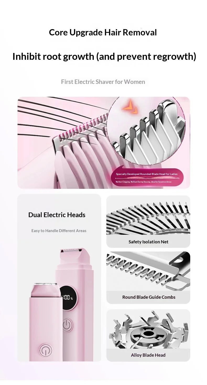 2-in-1 Painless Electric Hair Remover for Face and Body - 8