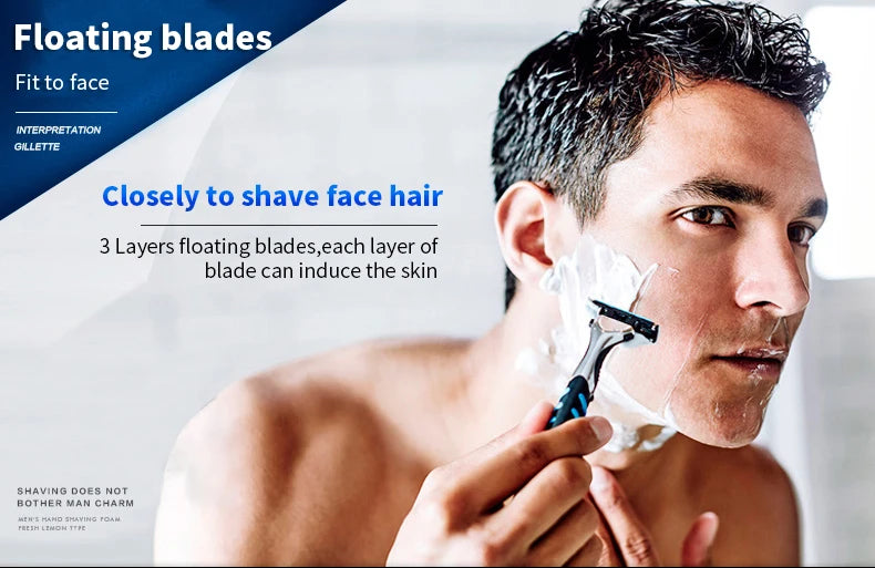 3-Layer Manual Shaving Razor for Men - 8