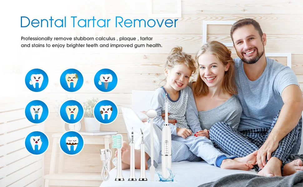 Portable Sonic Teeth Tartar Remover and Whitening Tool - 8