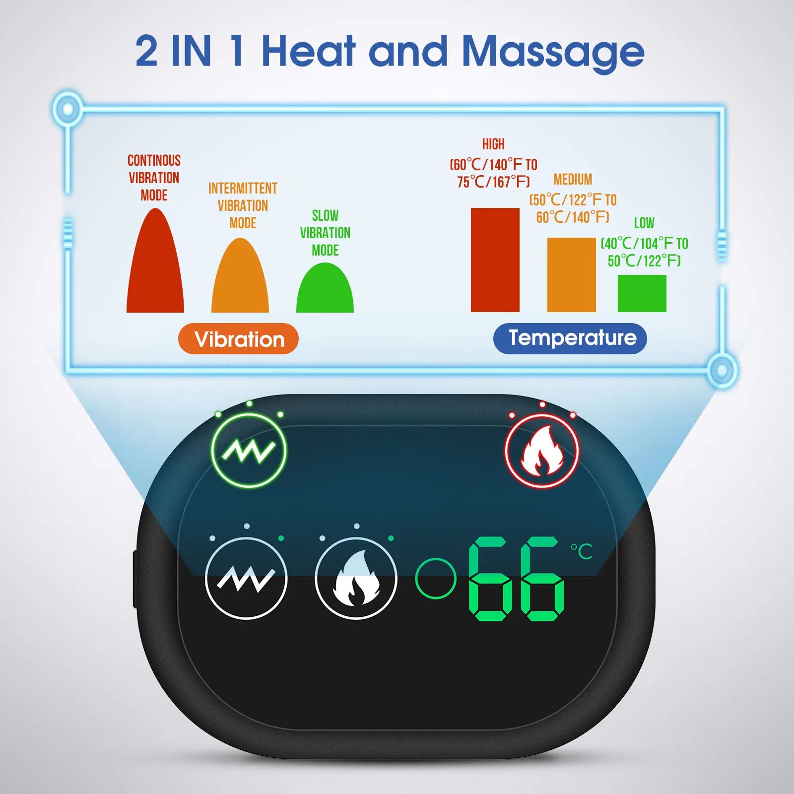 Electric Heated Shoulder Massage Brace with Vibration - 11