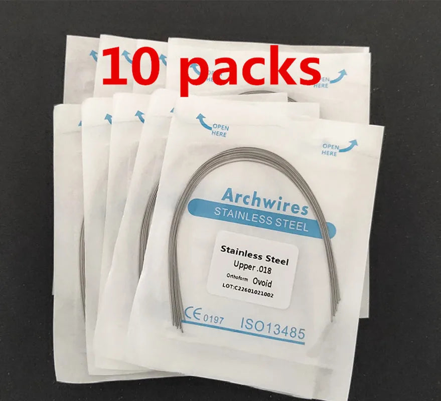 Stainless Steel Orthodontic Arch Wires - 10 Pack