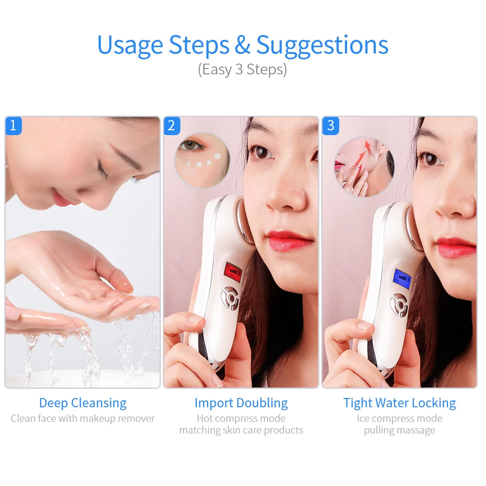 Hot & Cold Facial Vibration Massager for Skin Tightening - 16