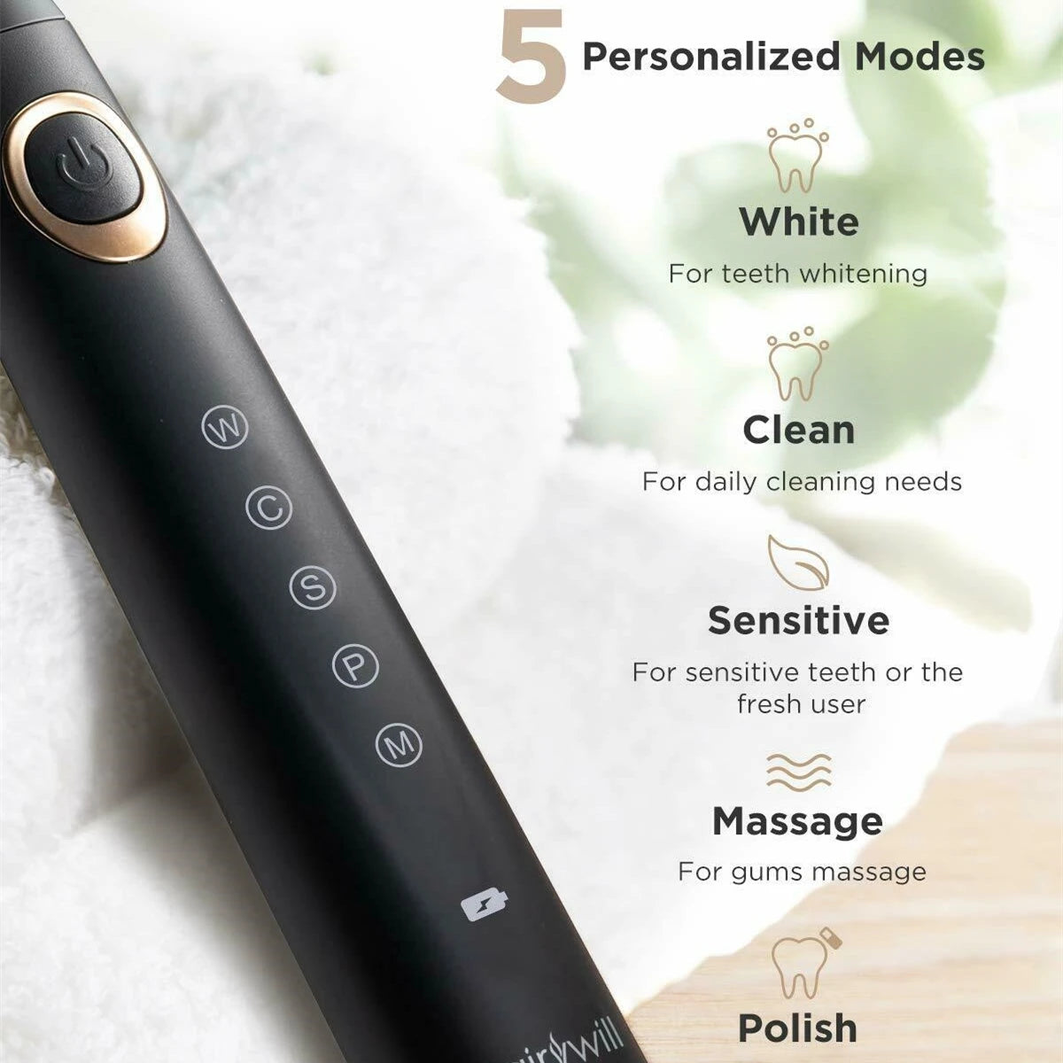 Sonic Rechargeable Electric Toothbrush with 8 Brush Heads - 2