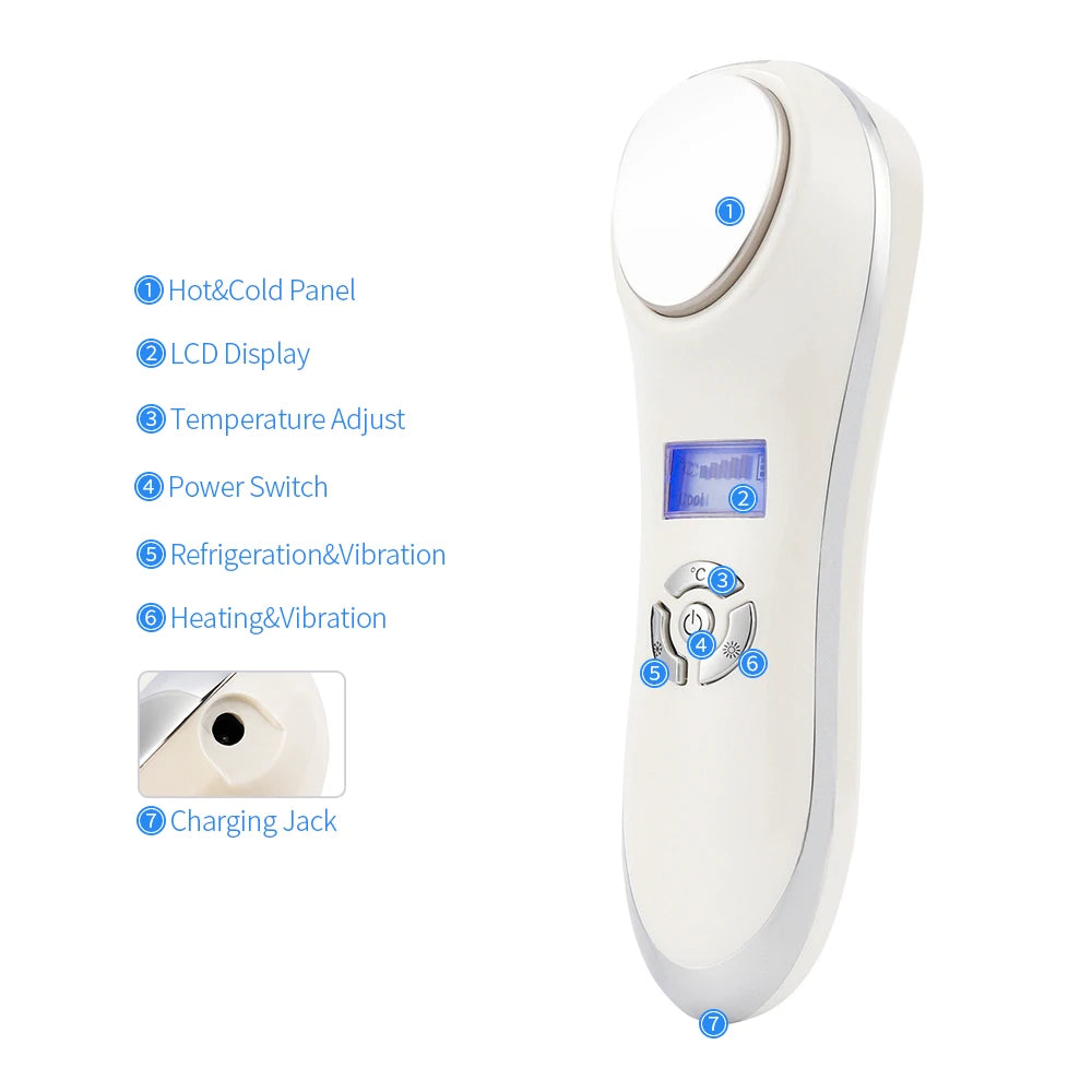 Hot & Cold Facial Vibration Massager for Skin Tightening - 18