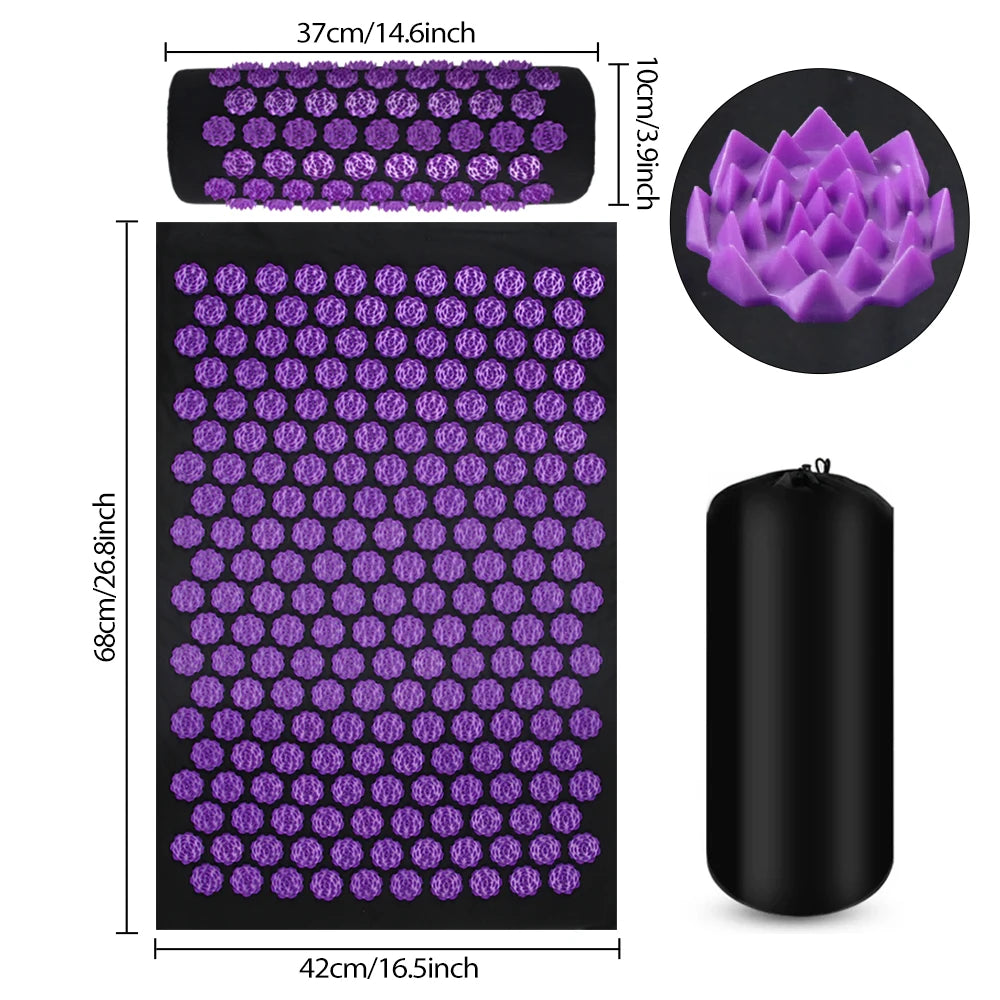 Acupressure Massage Mat and Pillow Set for Muscle Pain Relief - 18