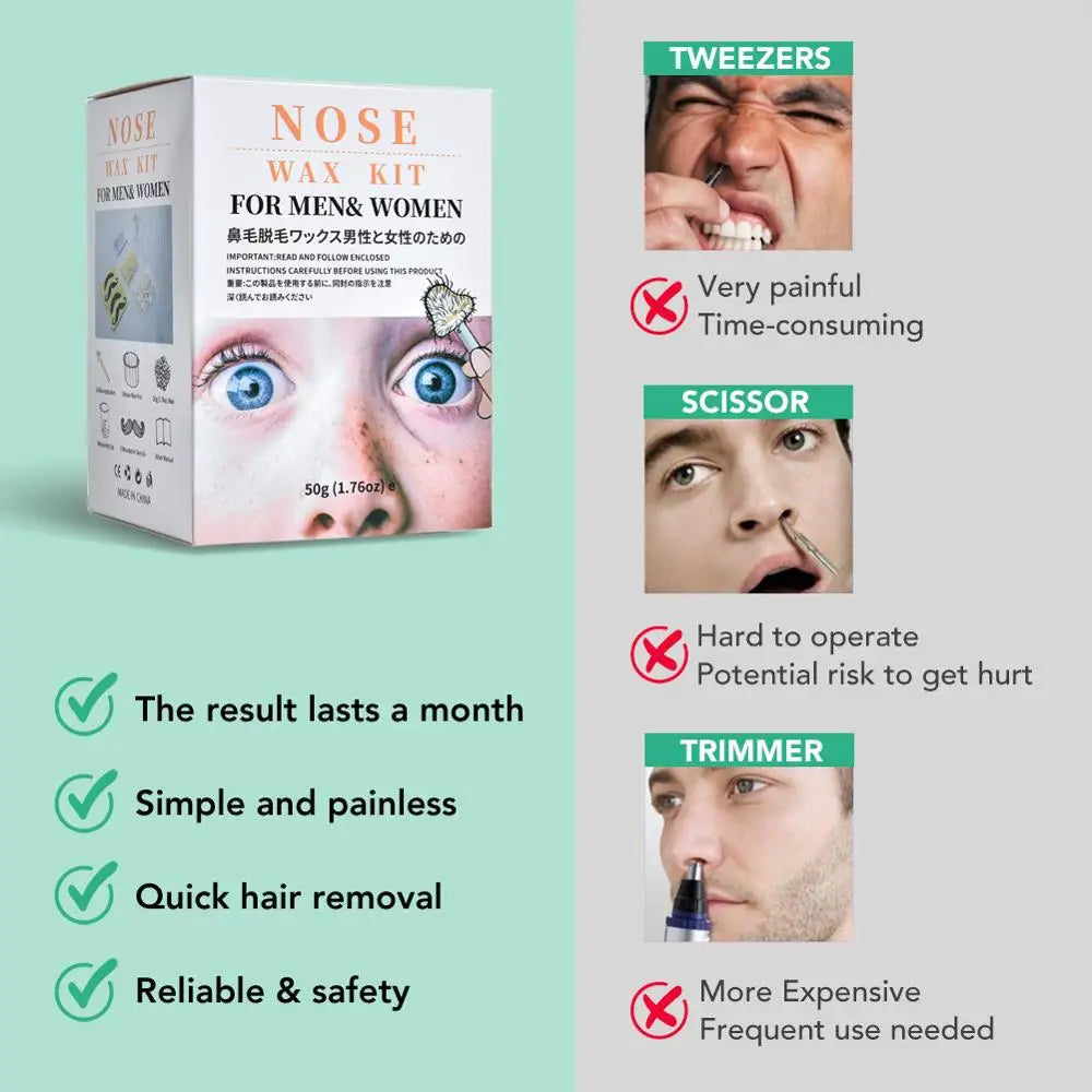 Painless Nose and Ear Hair Removal Wax Kit - 3