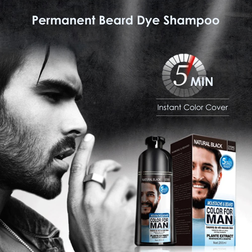 Instant Beard and Hair Dye Shampoo for Men - 11