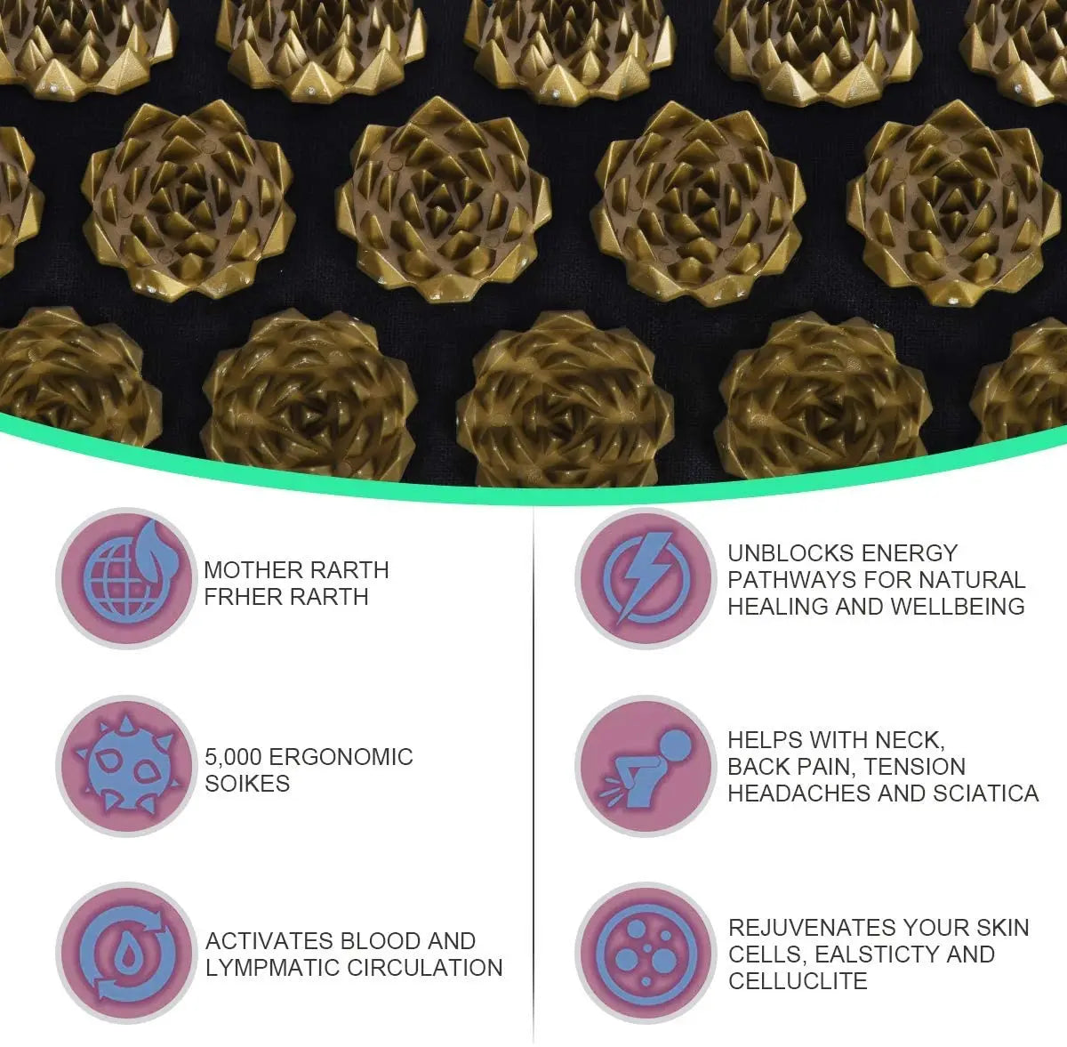 Acupressure Massage Mat and Pillow Set for Pain Relief - 9