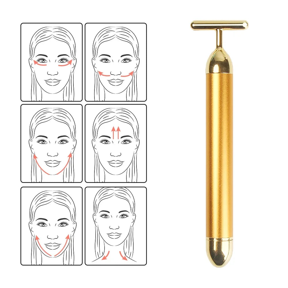 24k Gold Vibrating Facial Slimming and Firming Beauty Bar - 11