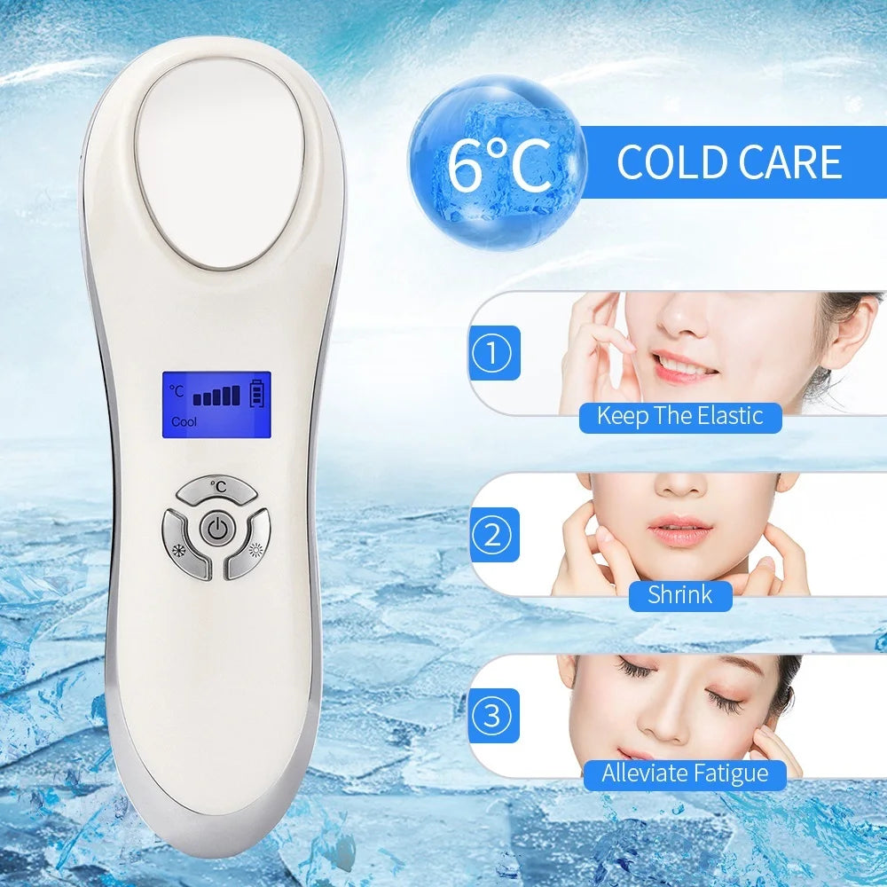 Hot & Cold Facial Vibration Massager for Skin Tightening - 3