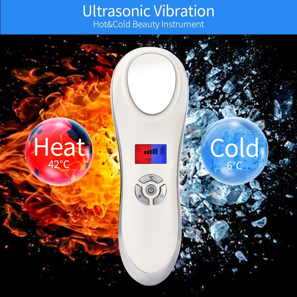 Hot & Cold Facial Vibration Massager for Skin Tightening - 10