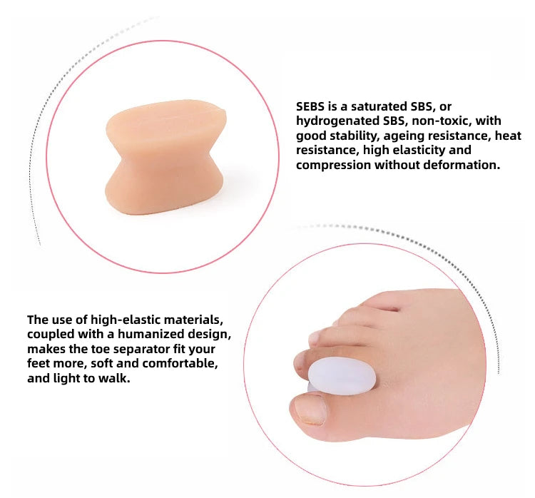Silicone Gel Toe Separators for Pain Relief and Bunion Correction - 10