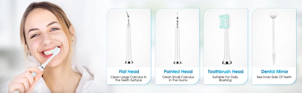 Portable Sonic Teeth Tartar Remover and Whitening Tool - 9