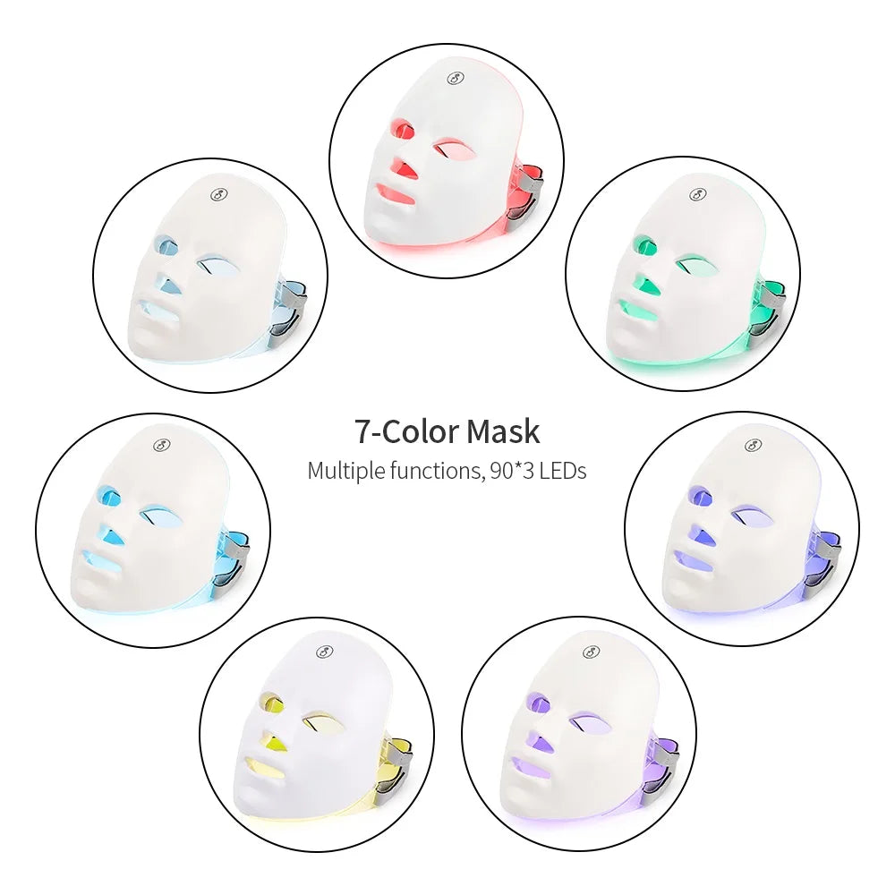 7-Color LED Photon Light Therapy Facial Mask - 19