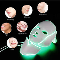 7-Color LED Facial and Neck Light Therapy Mask