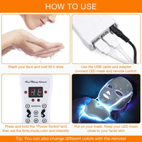 7-Color LED Facial and Neck Light Therapy Mask