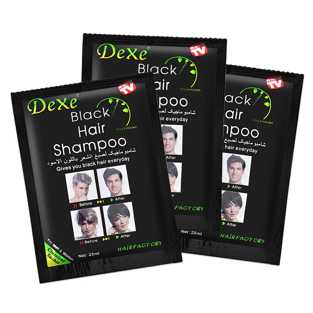 Instant Herbal Black Hair Dye Shampoo - 5