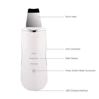 3-in-1 Ultrasonic Facial Skin Scrubber and Pore Cleaner