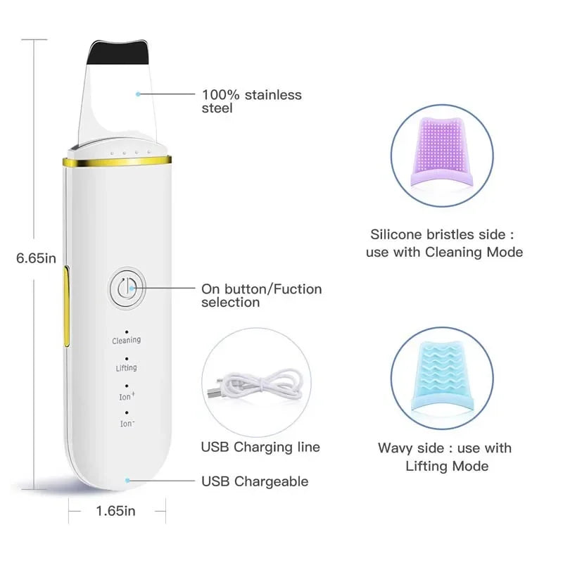 Ultrasonic Facial Skin Scrubber and Pore Cleaner - 13