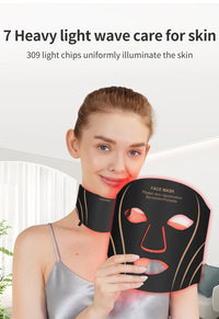 7-Color LED Light Therapy Face and Neck Rejuvenation Mask