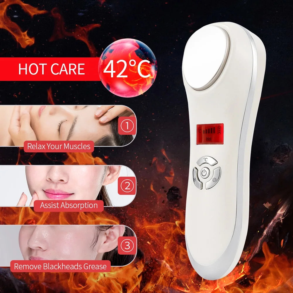 Hot & Cold Facial Vibration Massager for Skin Tightening - 12