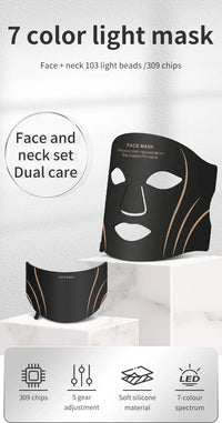 7-Color LED Light Therapy Face and Neck Rejuvenation Mask