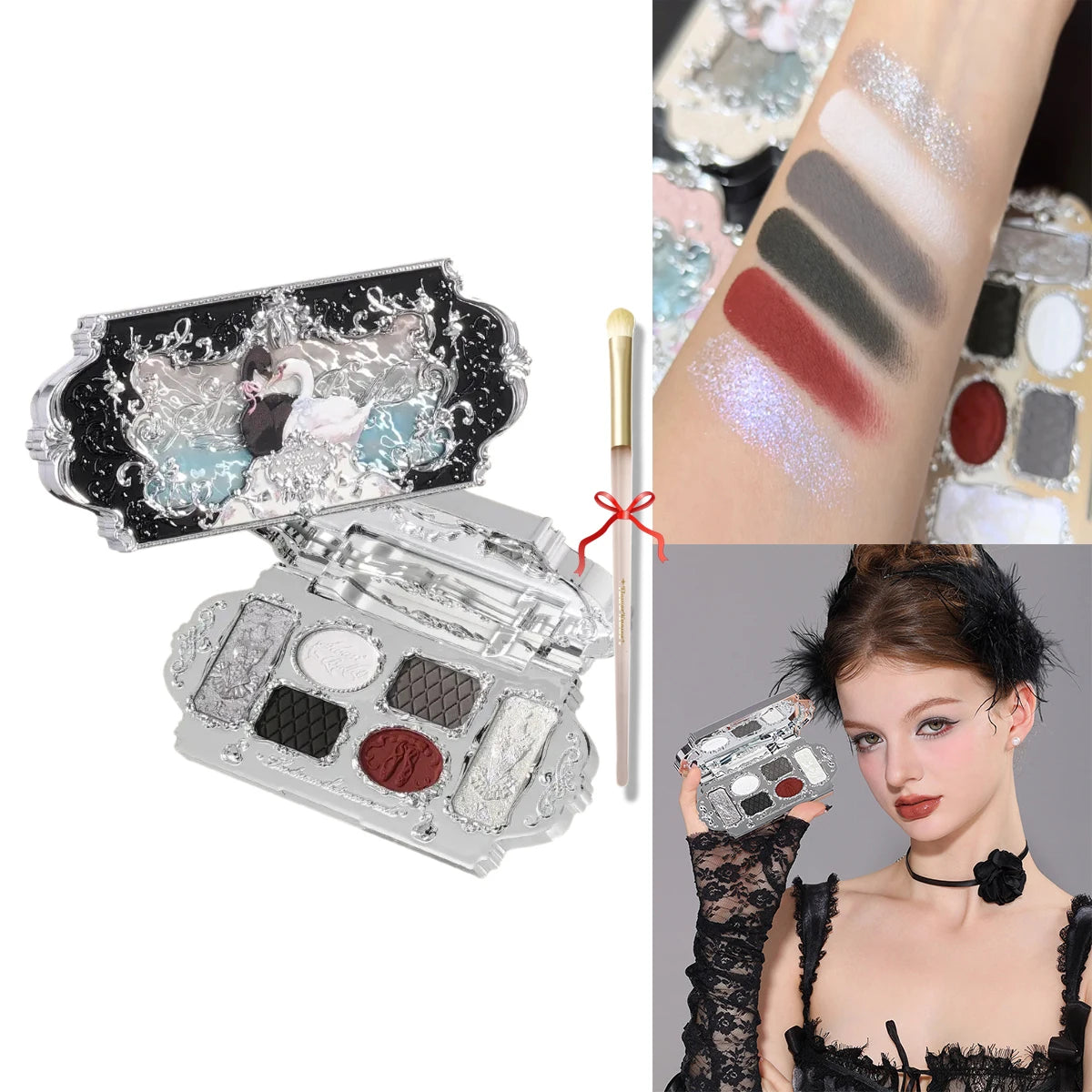 6-Color Swan Ballet Eyeshadow Palette - 38