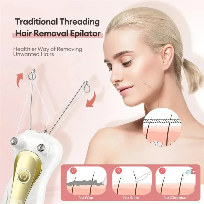 Electric Facial Hair Threading Epilator for Smooth Skin - 4