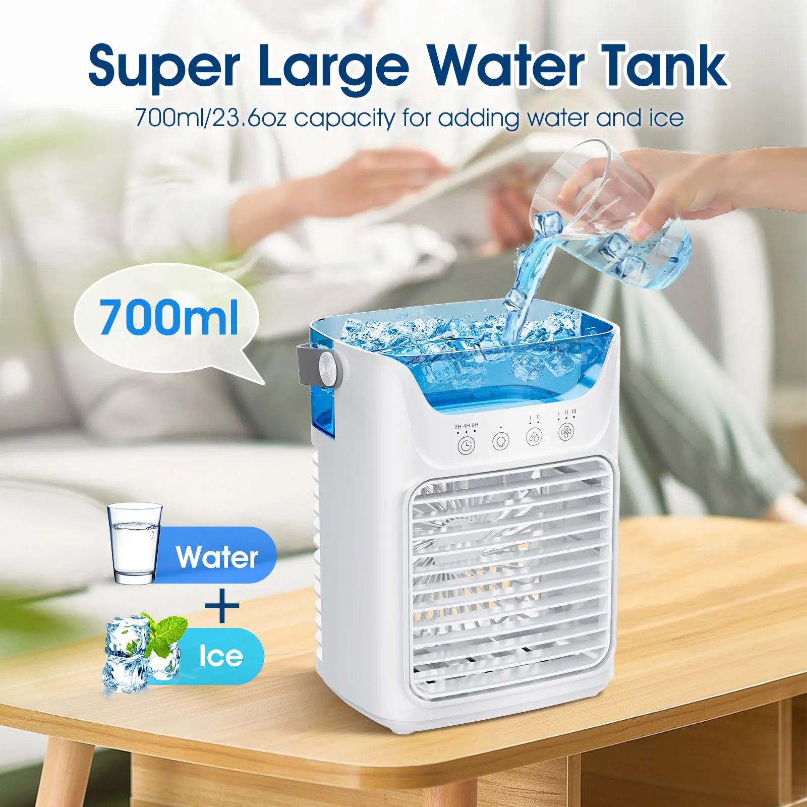 Portable Desktop Air Cooler and Humidifier Fan - 36
