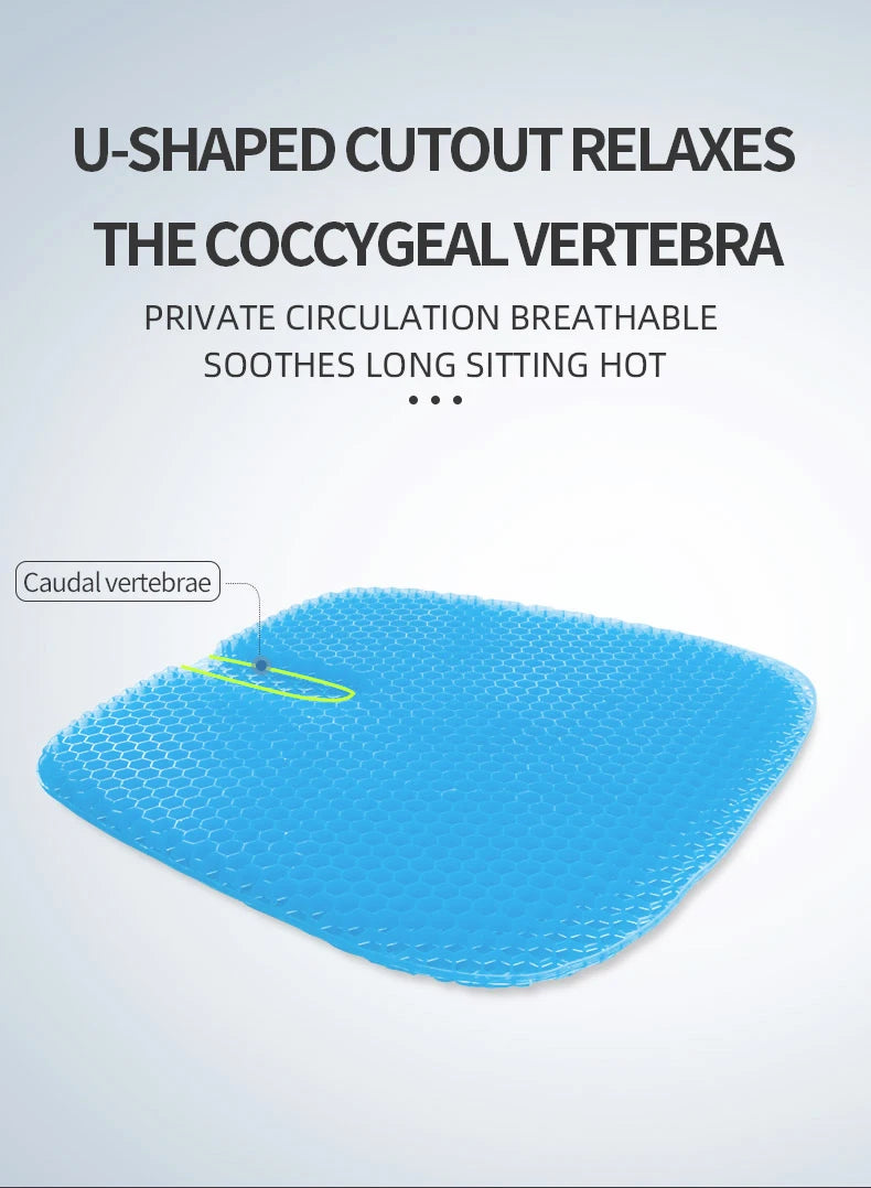 Ergonomic Honeycomb Cooling Gel Seat Cushion for Pain Relief - 11