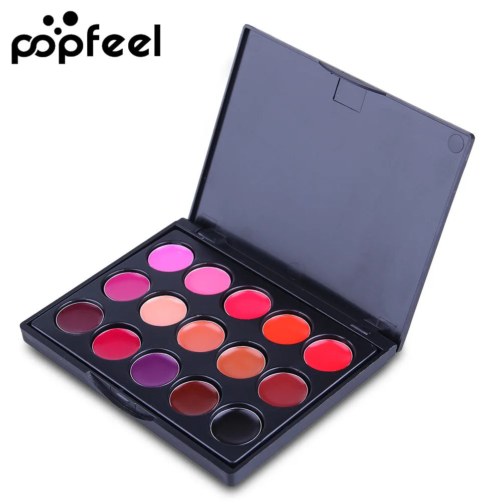 15-Color Long-Lasting Waterproof Lipstick Palette - 8