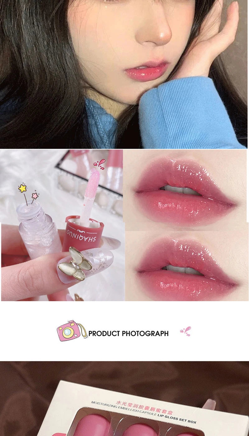 Hydrating Capsule Lip Gloss Set for Shiny Lips - 15